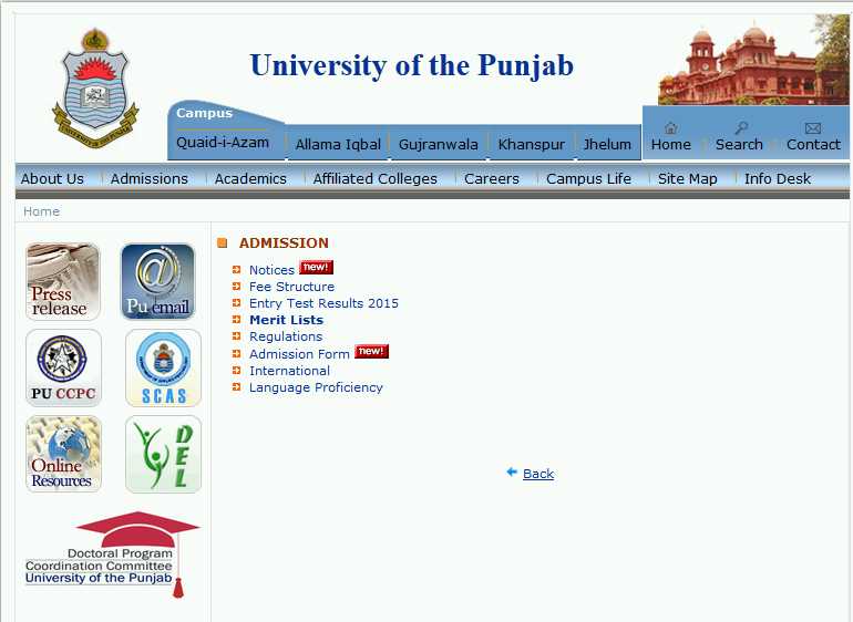 university of punjab bank challan